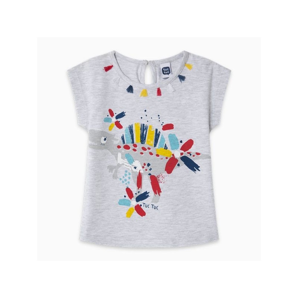 Kids Dinosaur Print Tee - Gray